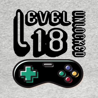 level 18 unlocked - 18th birthday gift T-Shirt